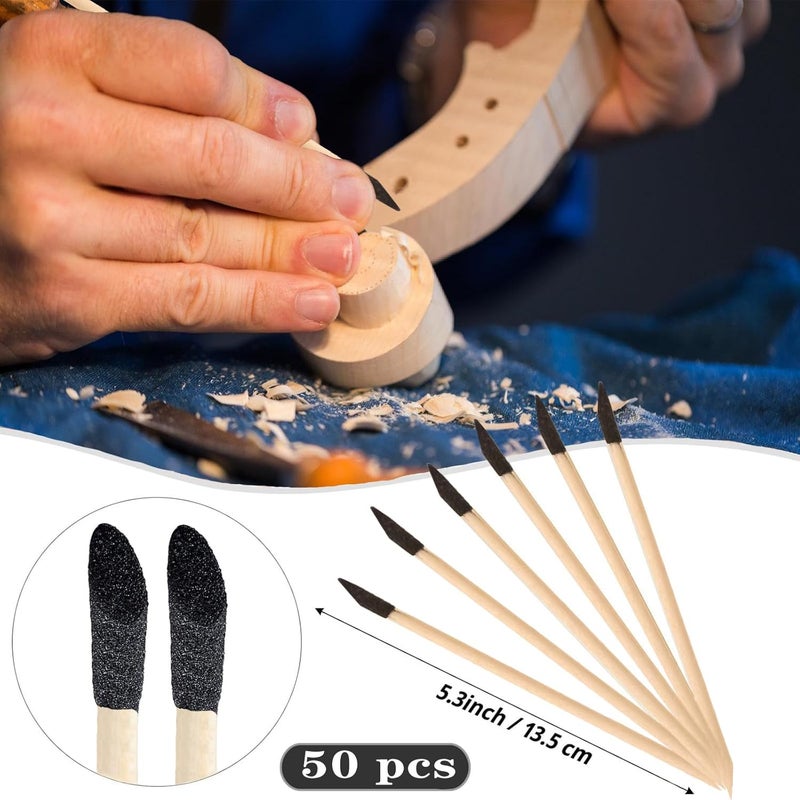 Dupiulk 50 Pack Sanding Sticks, Matchsticks Sanding Sticks for Plastic Models, Fine Detailing Sanding Tools for Tight Spaces Wood, 280 Grit, 5.4 x 0.2 Inch - Image 3